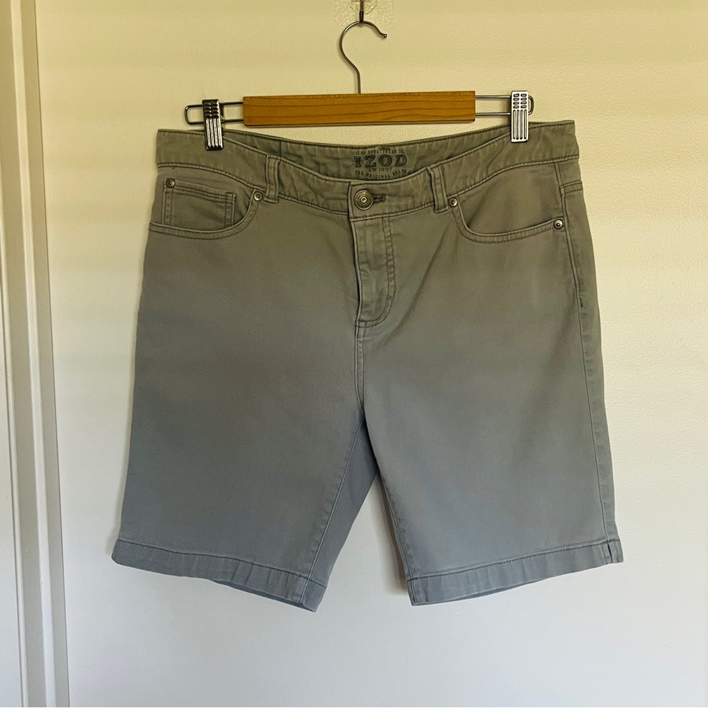 Izod‎ Grey Denim Shorts, 10